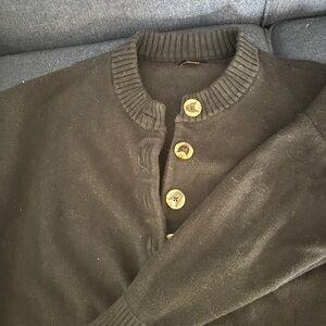 Quince Women's black Cardigan with Button Accents